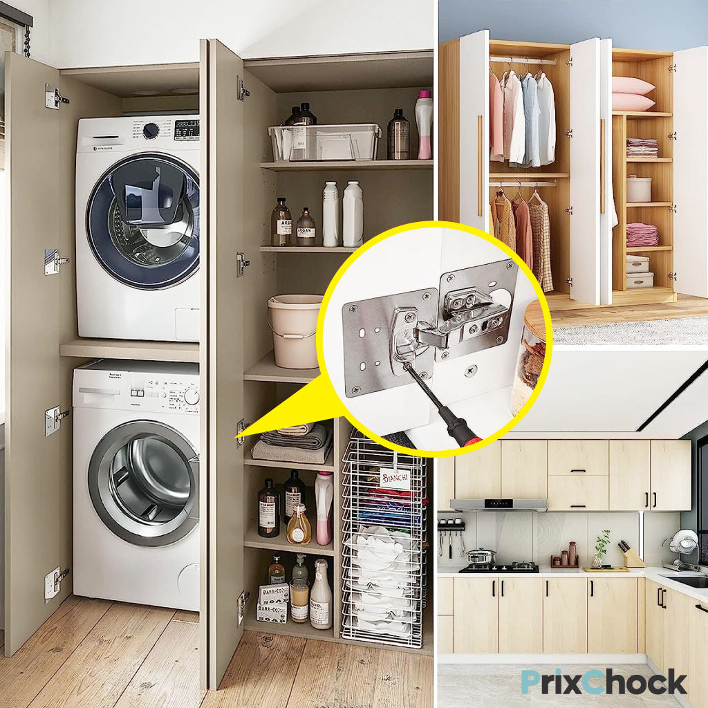 Kit de Fixation Complet Charnières Ultra-Résistantes pour Portes d’Armoire