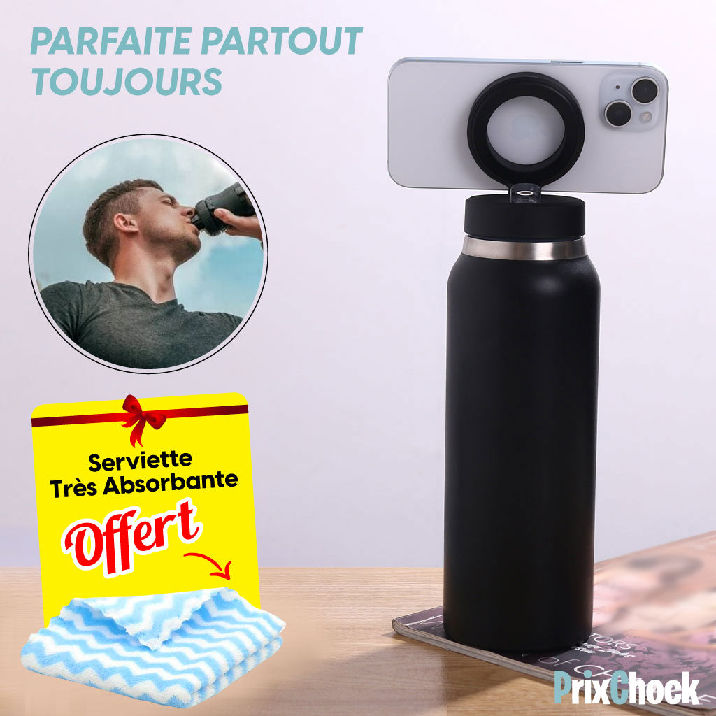 Bouteille Isotherme avec Support Téléphone