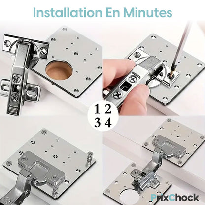 Kit de Fixation Complet Charnières Ultra-Résistantes pour Portes d’Armoire