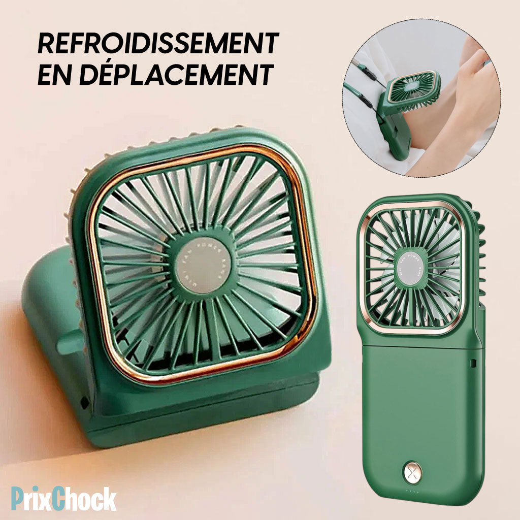 Mini Ventilateur Portable – Fraîcheur Nomade et Design Intelligent