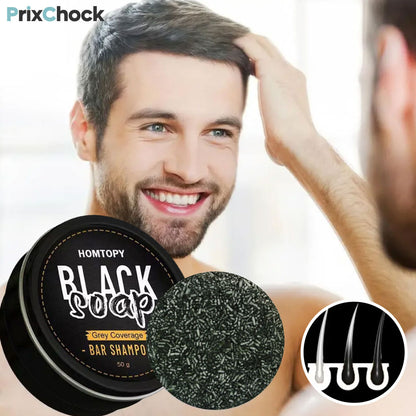 Shampoing savon anti-chute pour des cheveux plus forts et naturellement plus foncés.
