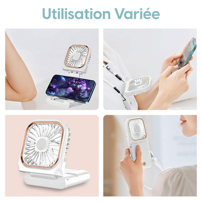 Mini Ventilateur Portable – Fraîcheur Nomade et Design Intelligent