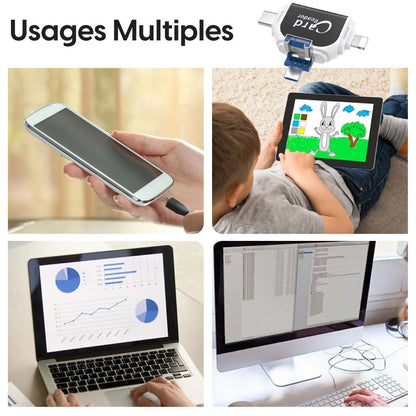 Lecteur De Carte SD Et Micro SD 4-en-1,Universel et Pratique