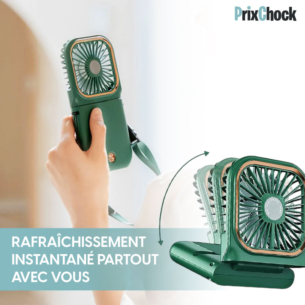 Mini Ventilateur Portable – Fraîcheur Nomade et Design Intelligent